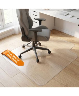 Clear PVC Hard Floor Chair Mat with Desk Lip Smooth Rolling Office Protector