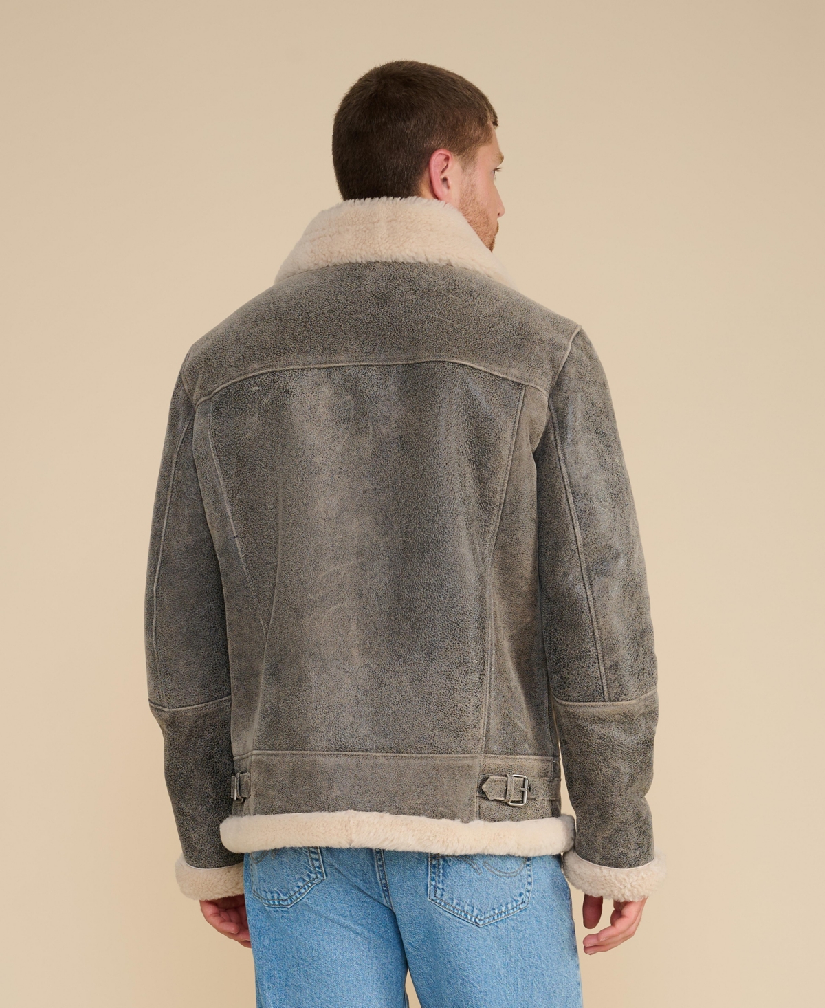 Furniq Uk Men's Aviator Jacket, Grey.