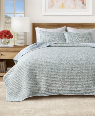 Floral Microfiber Quilt Set With Shams