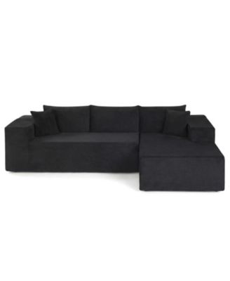 86 Inch Modular L-Shaped Sectional Sofa with Deep Corduroy Seats