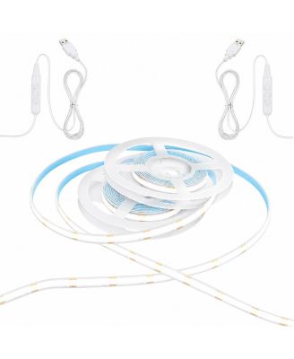 USB-Powered COB LED Flexible Strip Lights, Set of 2