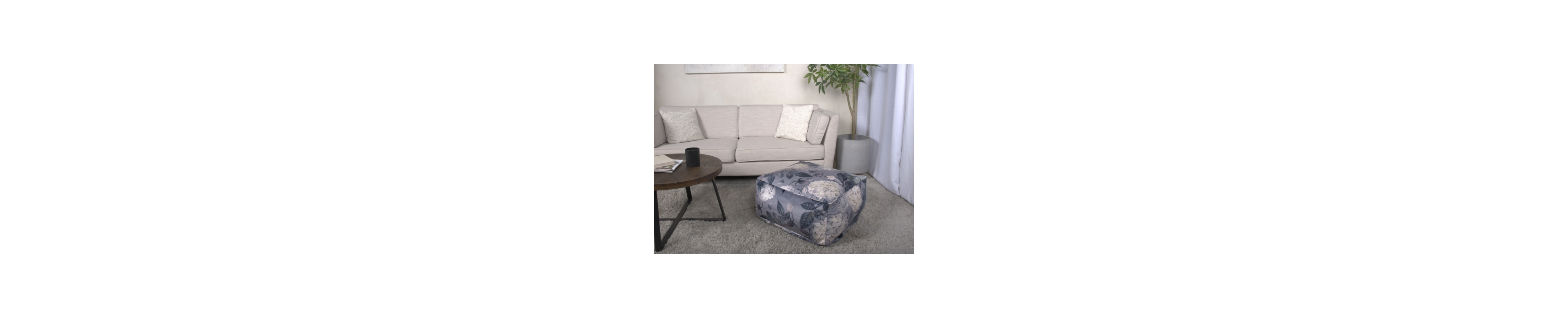 Flynama Hazel Large Square Ottoman Pouf with Floral Print, Multiuse Floor Cushion Footrest for Living Room Bedroom