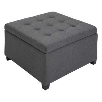 Tufted Storage Ottoman with Flip Top Lid Upholstered Bench for Living Room