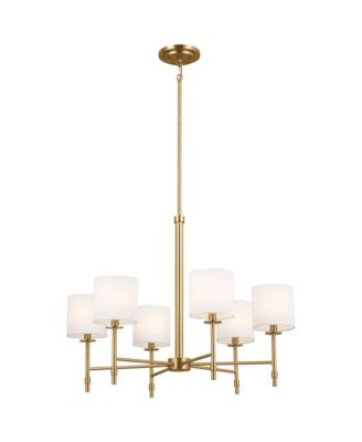 Ali 28"W Brushed Natural Brass 6-Light Chandelier