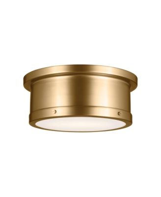 Serca 14.3" Wide Brass Finish Flush Mount Ceiling Light