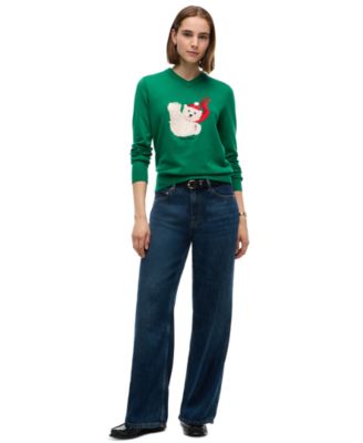 Women's Intarsia V-Neck Sweater