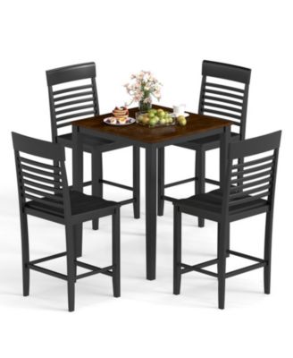 5-Piece Counter-Height Dining Table Set with Built-in Footrests