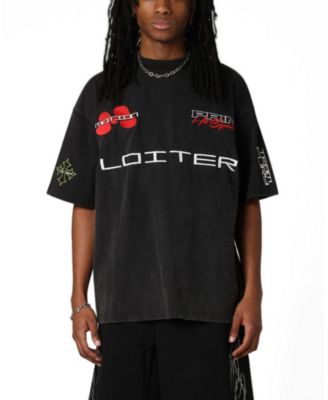 Men's Racing Oversized Graphic Faded-Wash T-Shirt