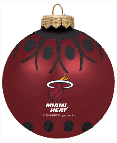 Memory Company Miami Heat Glitter Ball Ornament