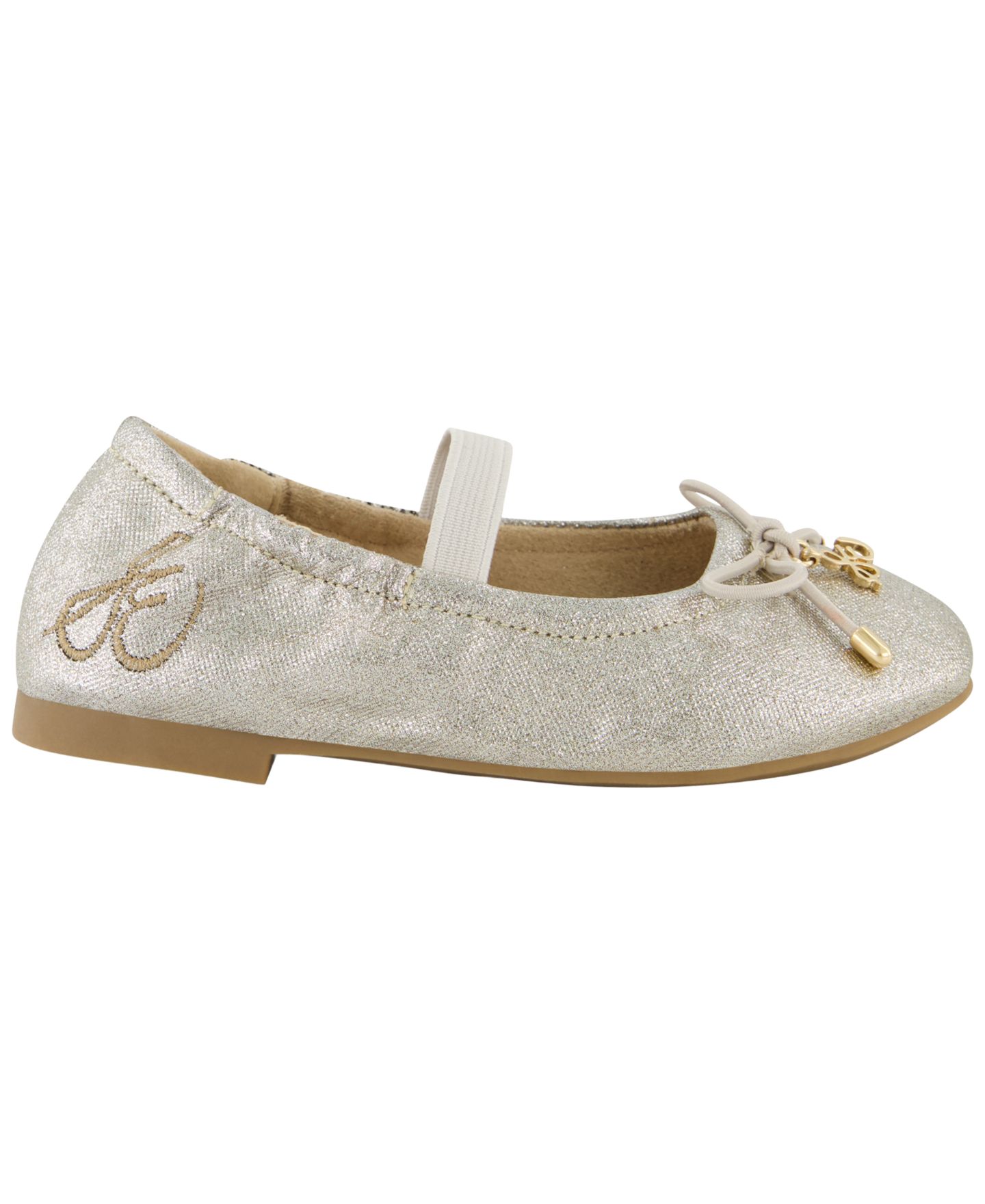 Балетки Sam Edelman Felicia Flex Round-Toe Bow-Detail для девочек, цвет: Серебряный / Золотой — фото 6
