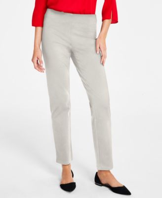 Petite Pull-On Pont&eacute;-Knit Pants