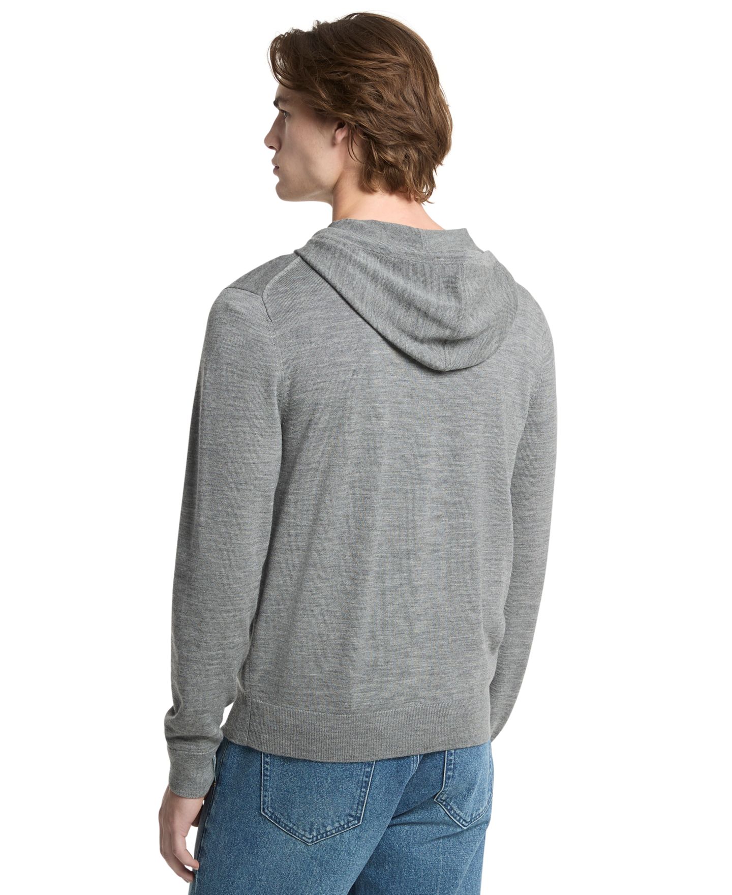 Мужское худи Michael Kors Core Merino Wool Zip-Up, цвет: Пепельный меланжевый — фото 3