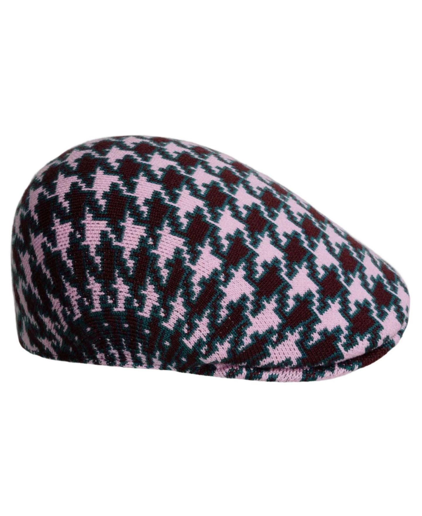 Мужская кепка Kangol Houndstooth 507 Newsboy, цвет: Розовый — фото 3