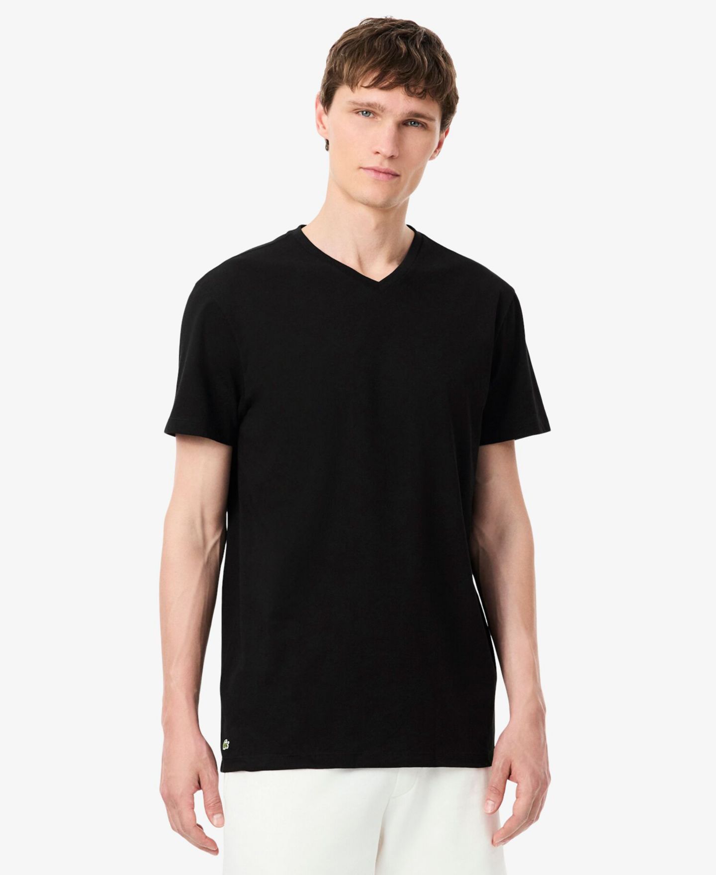 Бельё Undershirts для мужчин, V-образный вырез, 3 шт. — Lacoste, цвет: Чёрный — фото 3