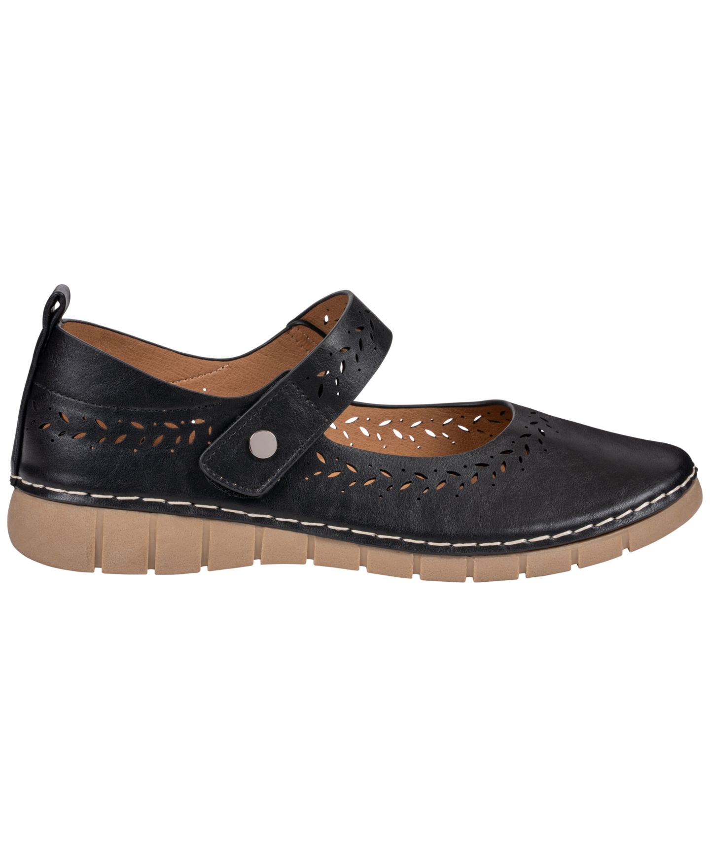 Женские балетки GC Shoes Mesa Mary Jane с лазерной перфорацией, цвет: Чёрный — фото 2
