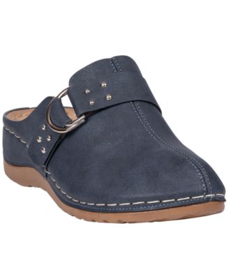 Women's Bliss Studded Round-Toe Low-Heel Mule Clogs