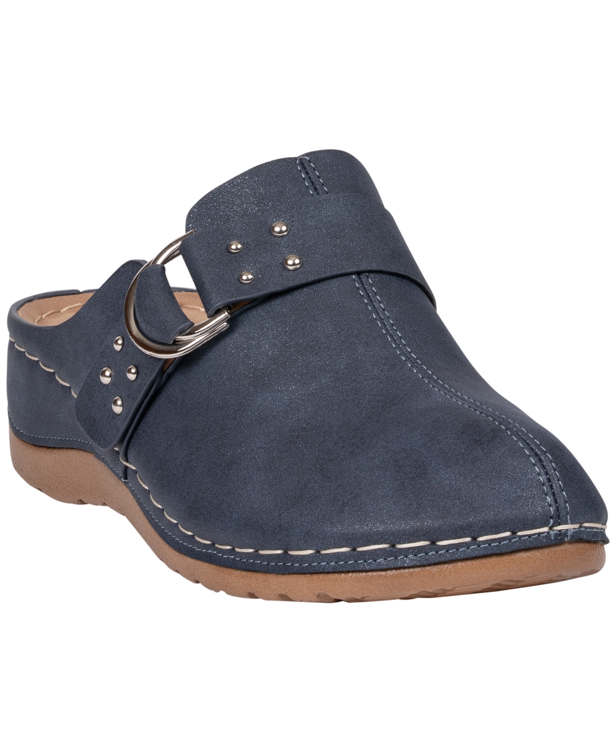 Gc Shoes Women's Bliss Studded Round-Toe Low-Heel Mule Clogs