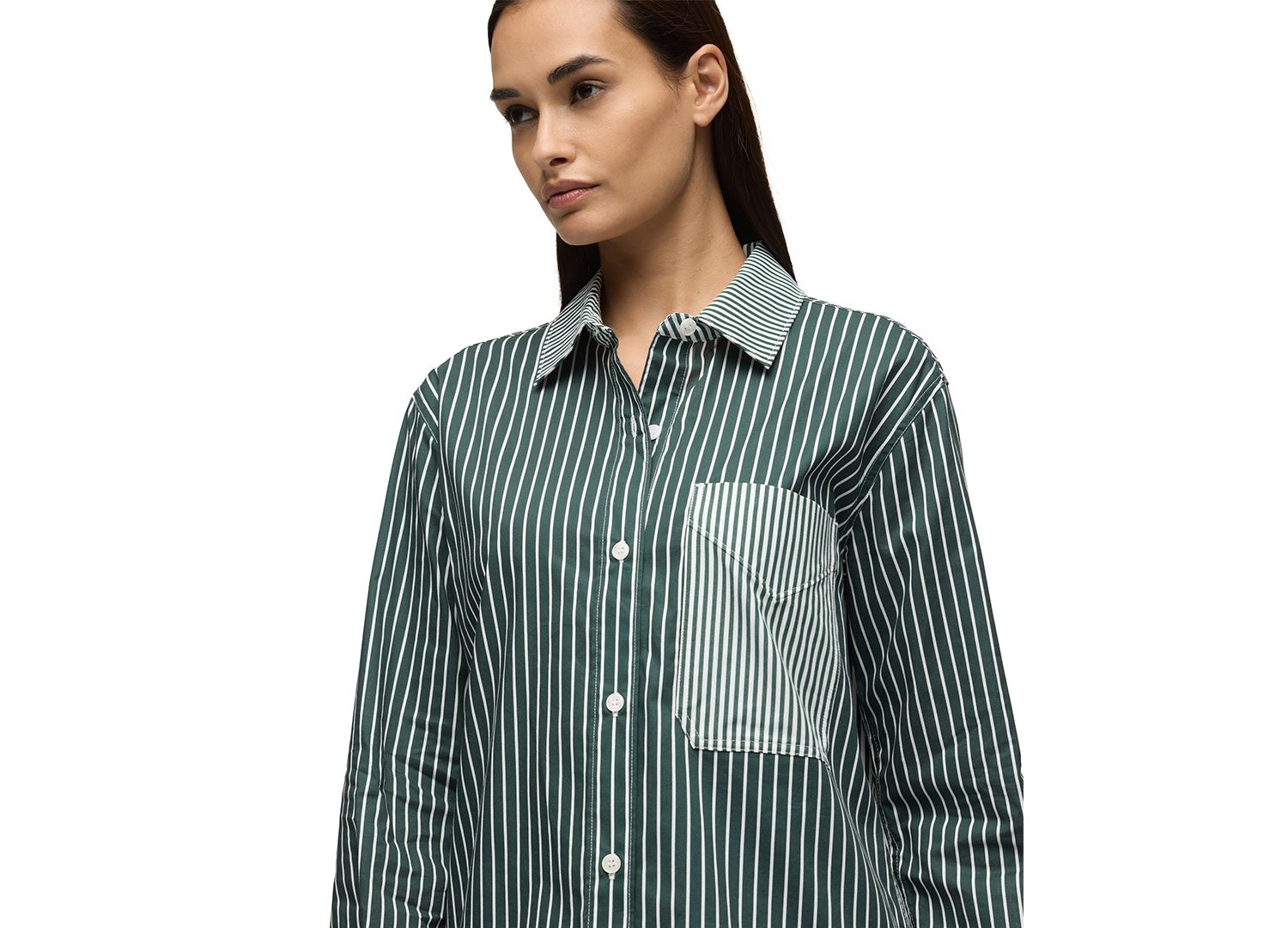 Women's Oversized Long-Sleeve Button-Down Shirt