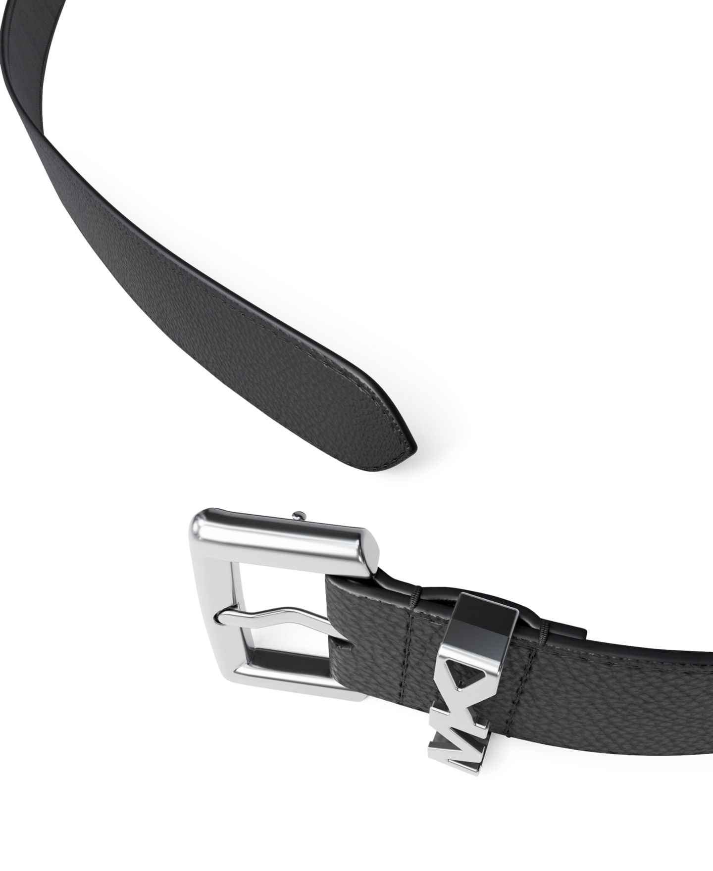 Мужской ремень Michael Kors 31MM Pebbled Reversible Leather Belt, цвет: Чёрный — фото 2