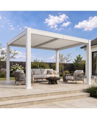 Modern Louvered Pergola with Steel Frame