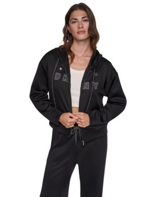 Women's Pins and Patches Full-Zip Hoodie Sweatshirt