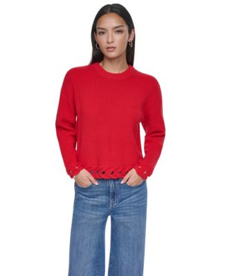 Women's Cable-Weave Crewneck Sweater