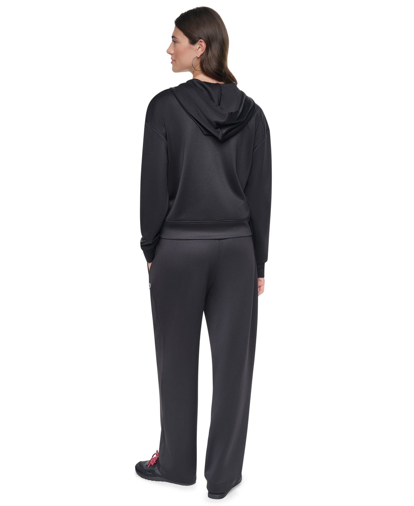 Женское худи DKNY Chain Cord Full Zip, цвет: Чёрный — фото 5