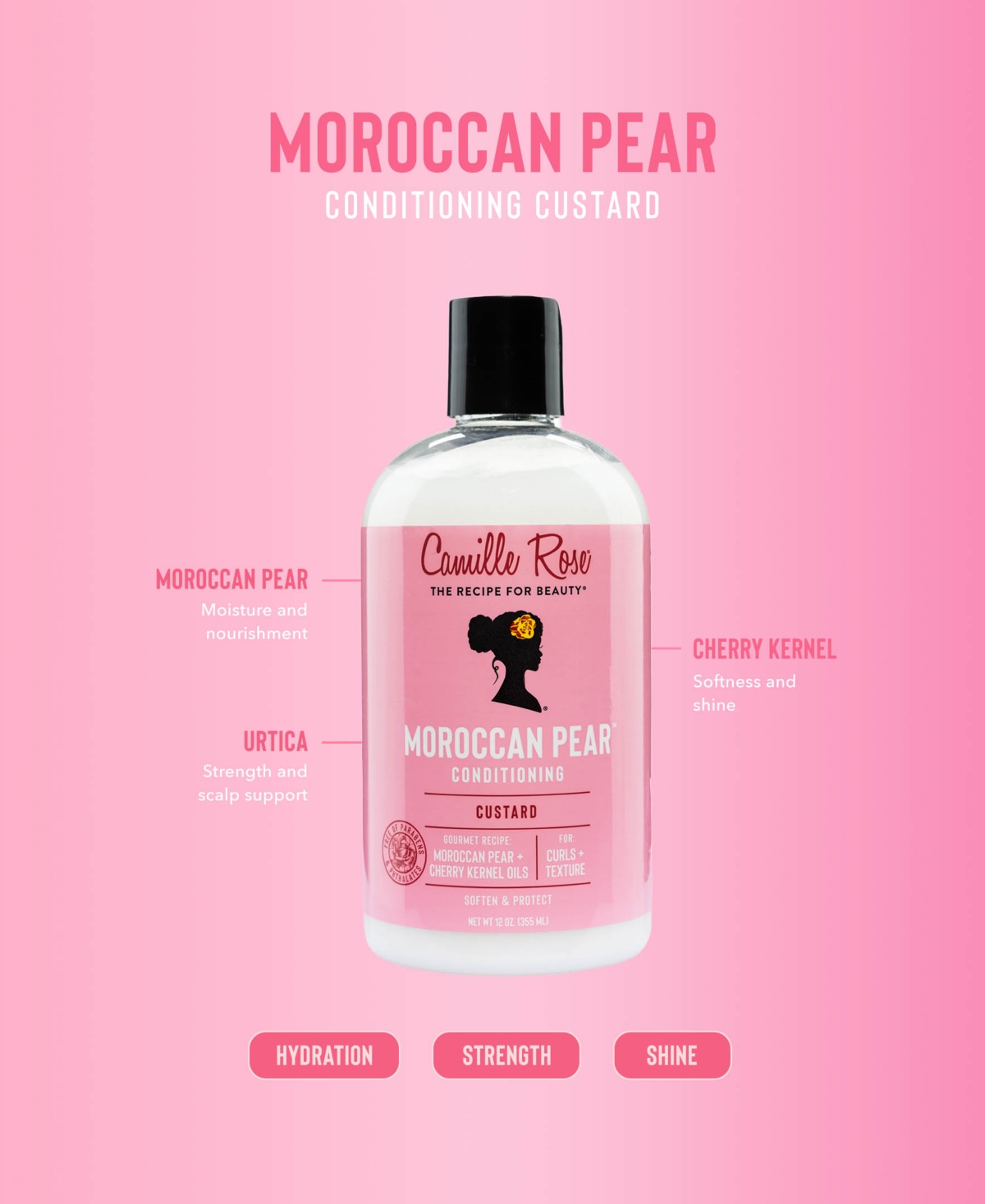 Camille Rose Moroccan Pear Conditioning Custard Oil, 12 oz.