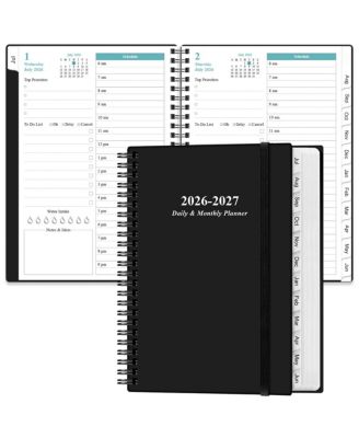 Daily Monthly Planner One Page Per Day 12 Month Organizer With Tabs Pocket