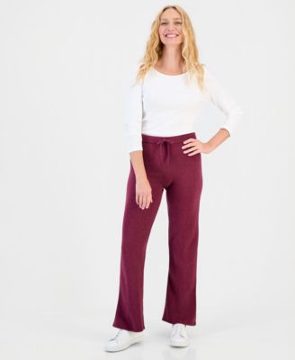 Women's Luxsoft Wide-Leg Sweater Pull-On Pants