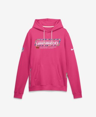 Men's Pink Washington Commanders 2026 NFL Cruical Catch Sideline Dri-Fit Pullover Hoodie