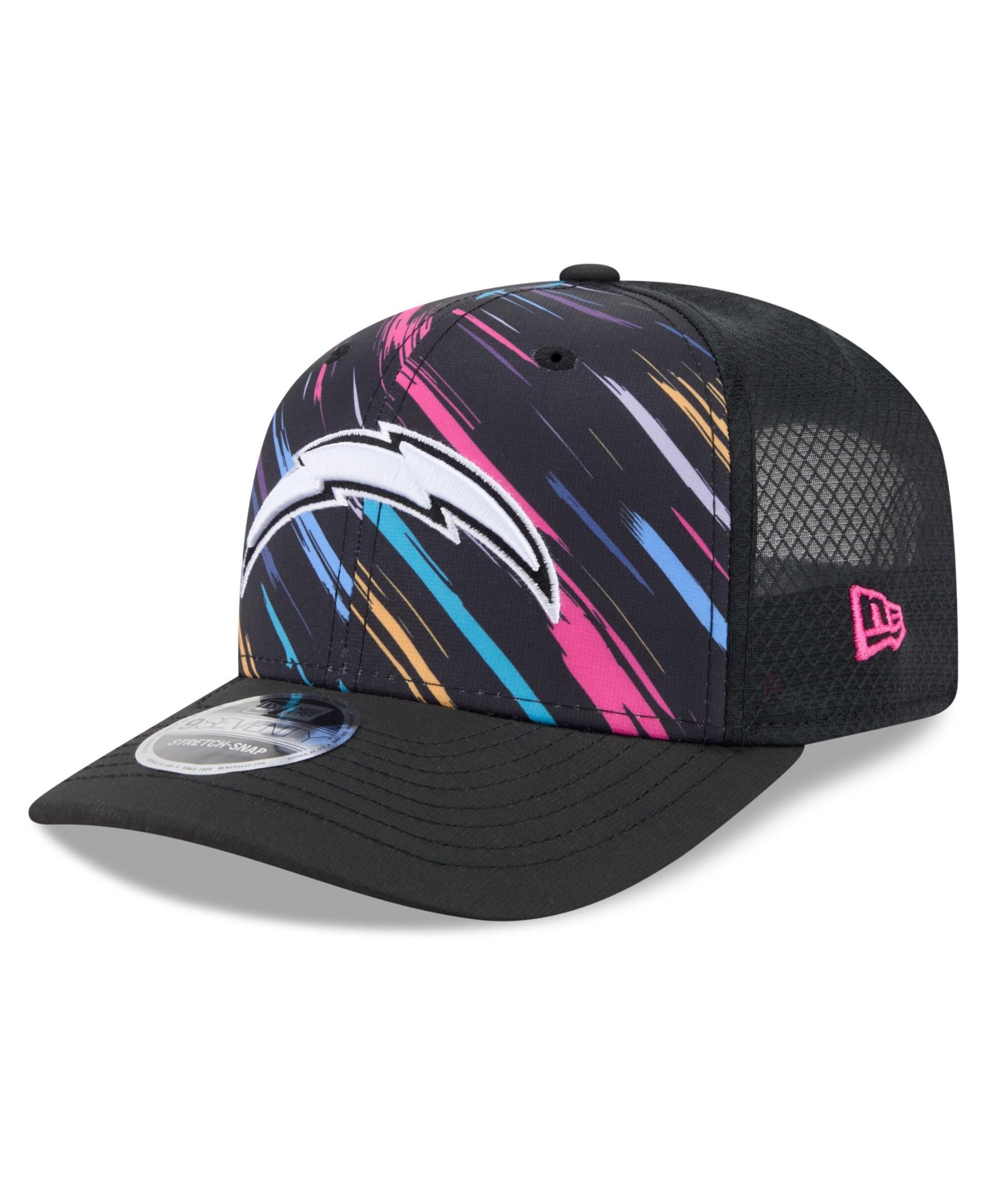 New Era Men's Black Los Angeles Chargers 2026 Nfl Cruical Catch 9SEVENTY Adjustable Trucker Hat