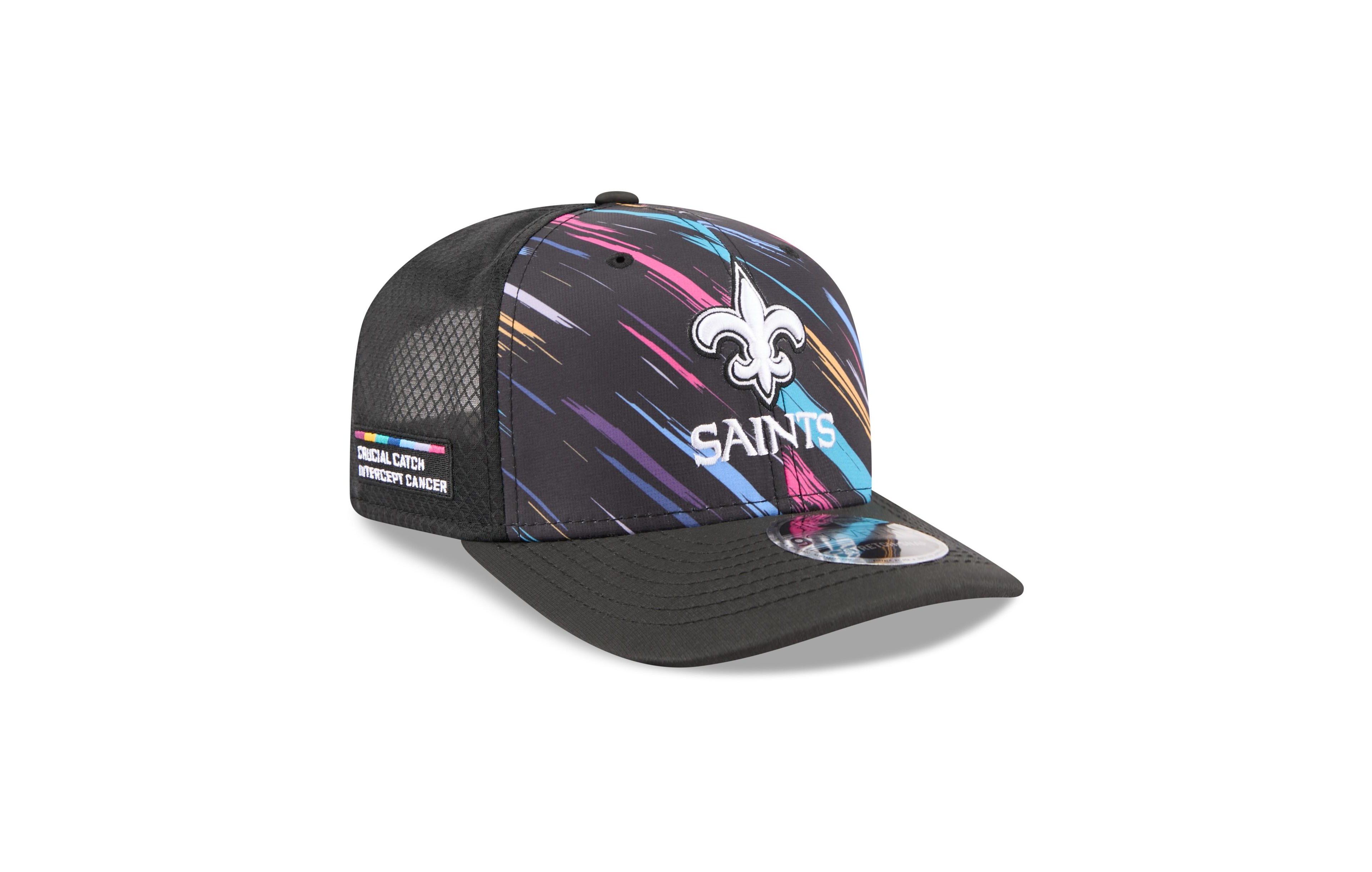 New Era Men's Black New Orleans Saints 2026 Nfl Cruical Catch 9SEVENTY Adjustable Trucker Hat
