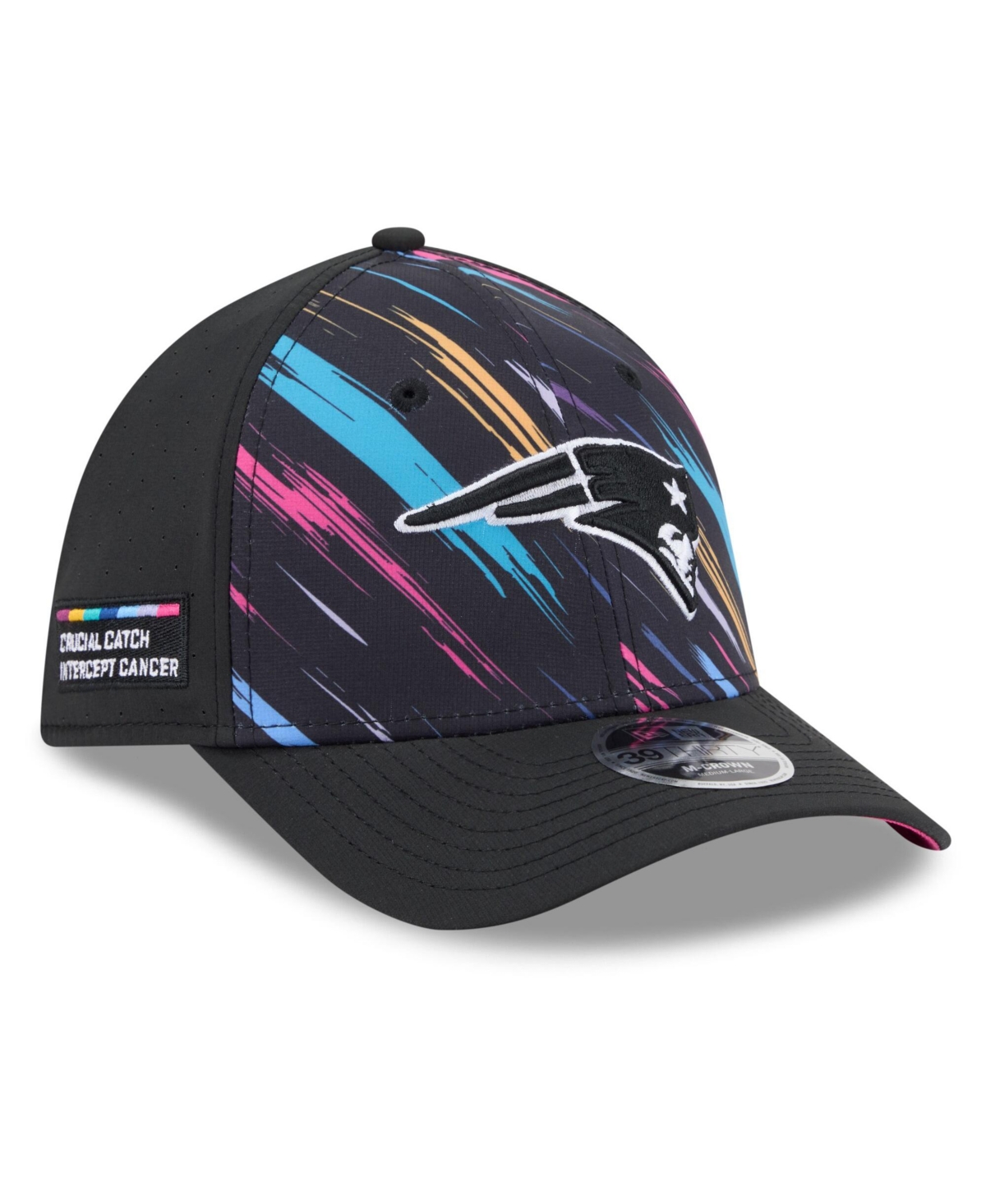 New Era Men's Black England Patriots 2026 Nfl Cruical Catch 39THIRTY M-Crown Stretch Hat