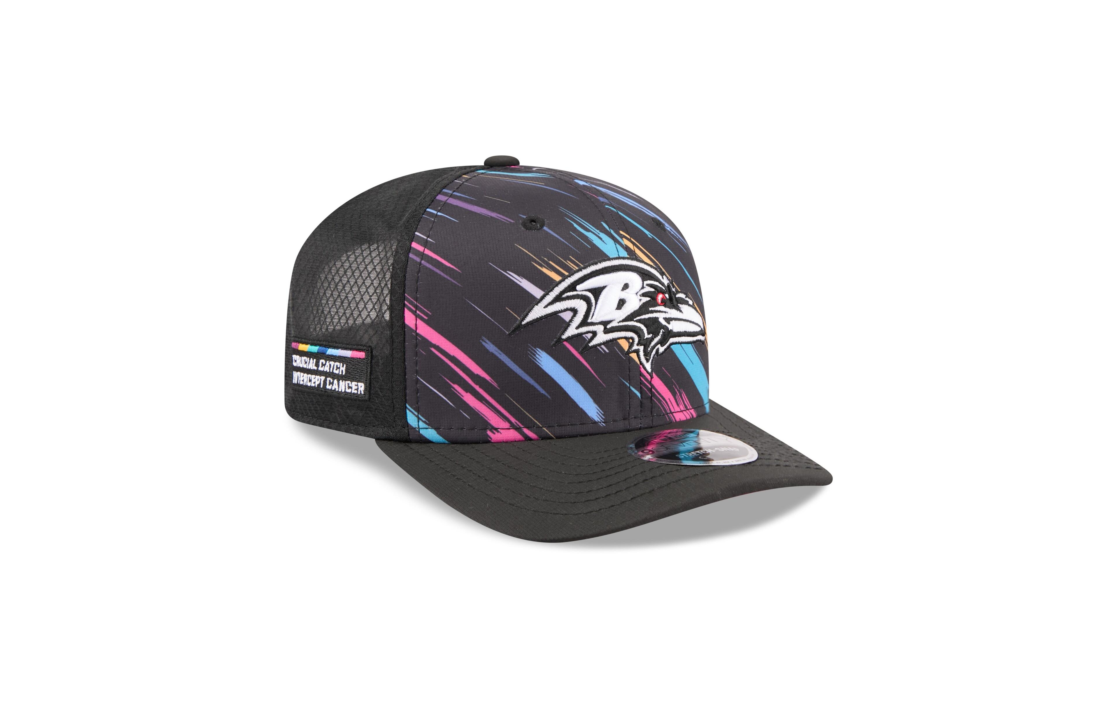 New Era Men's Black Baltimore Ravens 2026 Nfl Cruical Catch 9SEVENTY Adjustable Trucker Hat