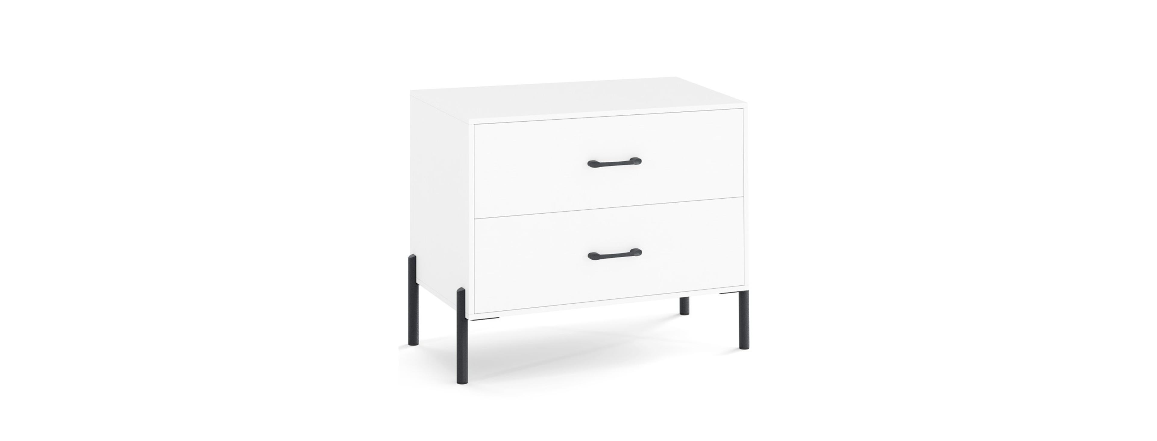 Slickblue 2-Drawer Nightstand with Metal Legs for Bedroom And Living Room