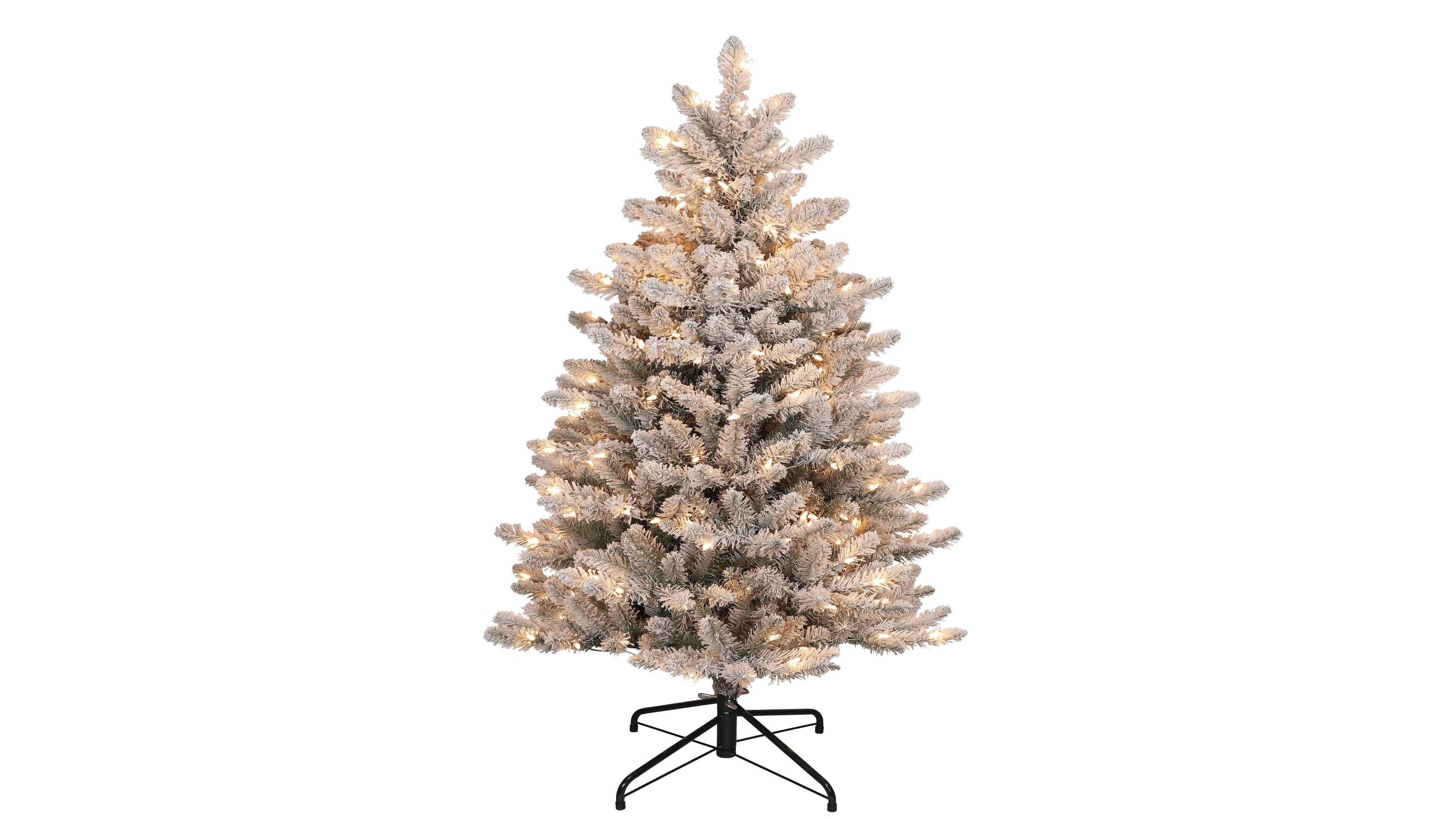 Puleo International Slim Flocked Fraser Fir Christmas Tree