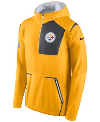 Pittsburgh Steelers Sideline Men’s Nike Men's NFL 1/2-Zip Hooded Jacket in Black, Size: Small | 00MI00A7L-EU6