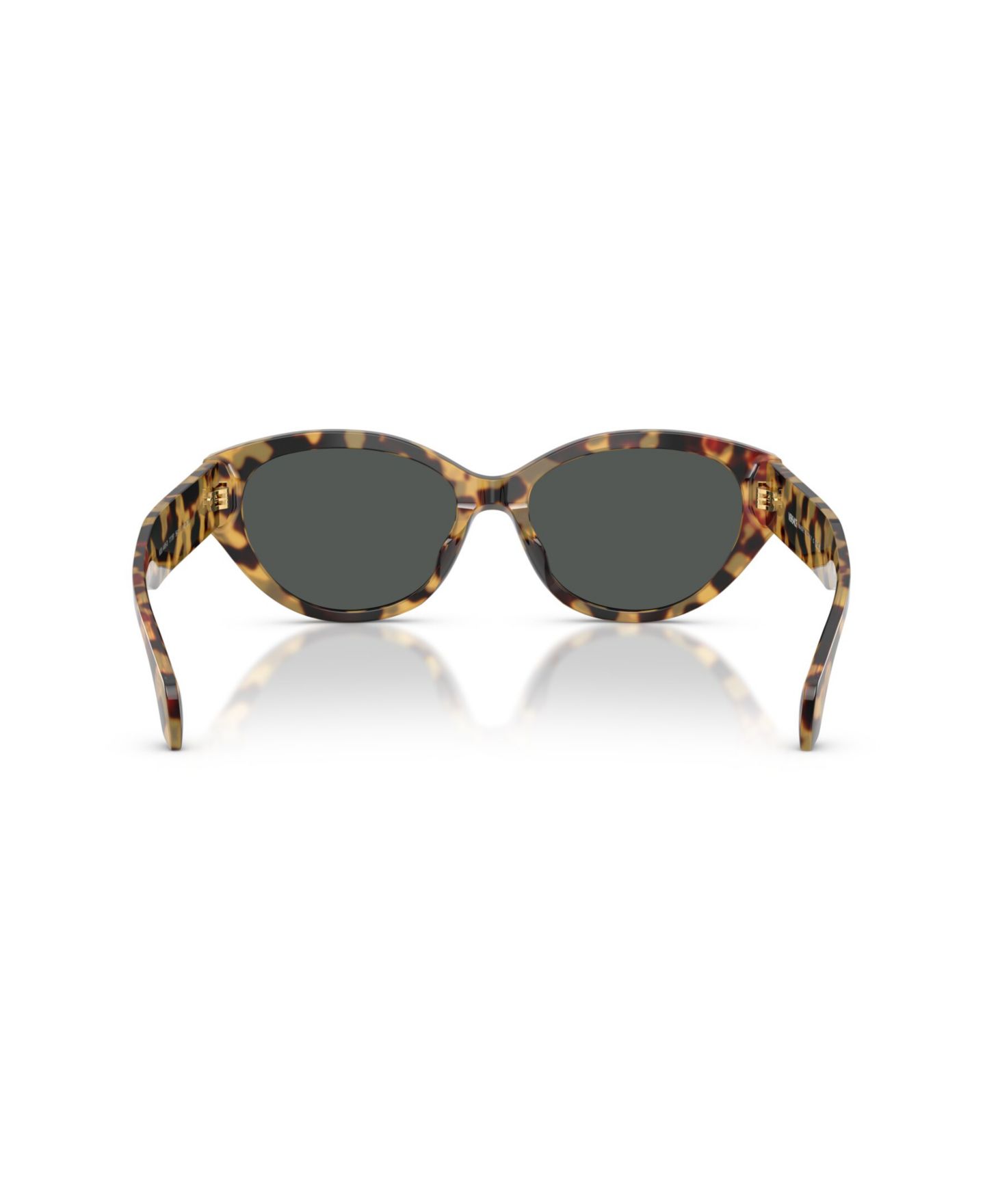 Женские солнцезащитные очки Versace Cat Eye Low Bridge Fit VE4495D, цвет: Коричневый / Жёлтый — фото 4