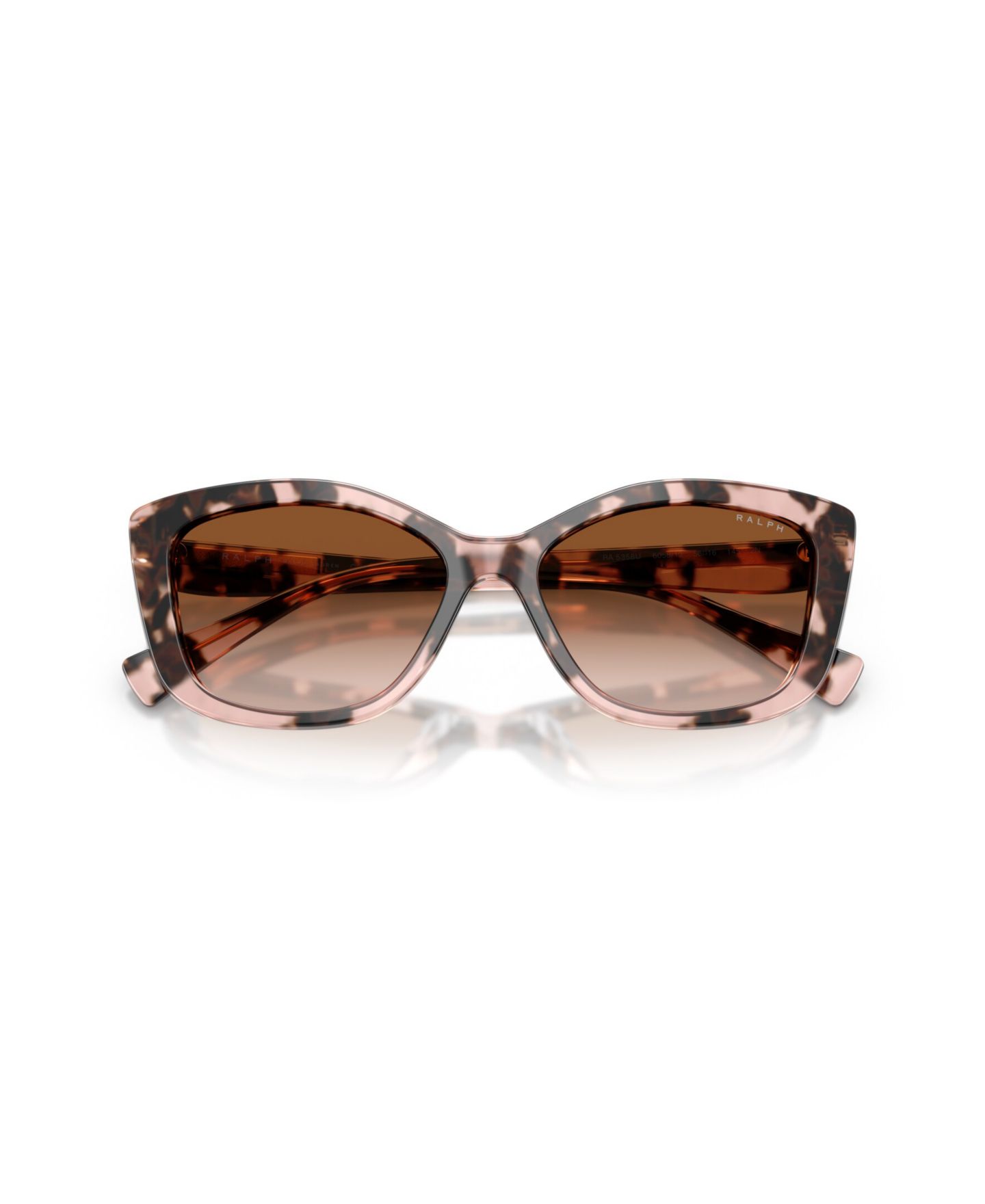 Женские солнцезащитные очки Ralph by Ralph Lauren Cat Eye Gradient Sunglasses RA5358U, цвет: Розовый гавана — фото 4