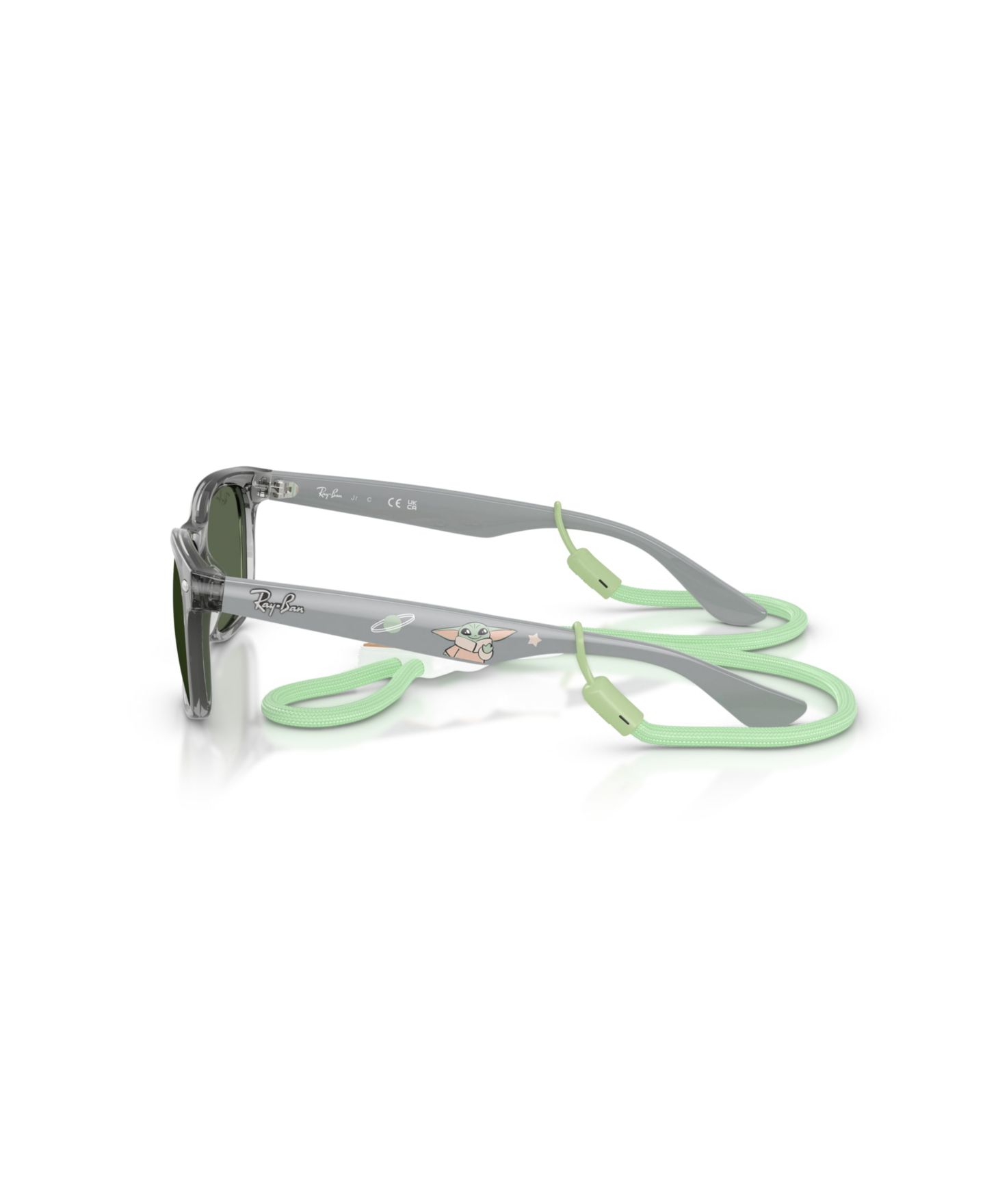 Детские солнцезащитные очки Ray-Ban Jr Star Wars Grogu Mini New Wayfarer, цвет: Прозрачный серый — фото 2