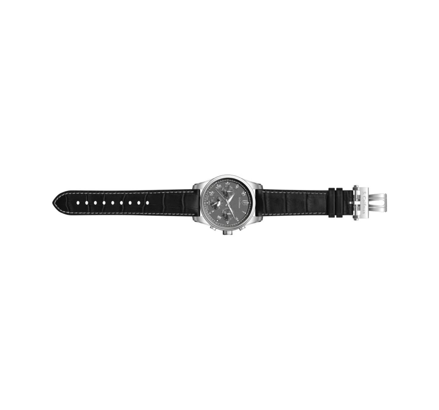 Мужские часы Invicta S.Coifman SC0154 Heritage Chronograph Leather Strap Watch, цвет: Чёрный — фото 3