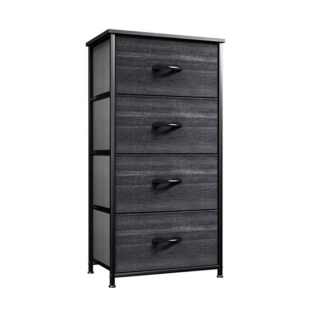Slickblue Charcoal 4-Drawer Dresser Cabinet for Bedroom Storage