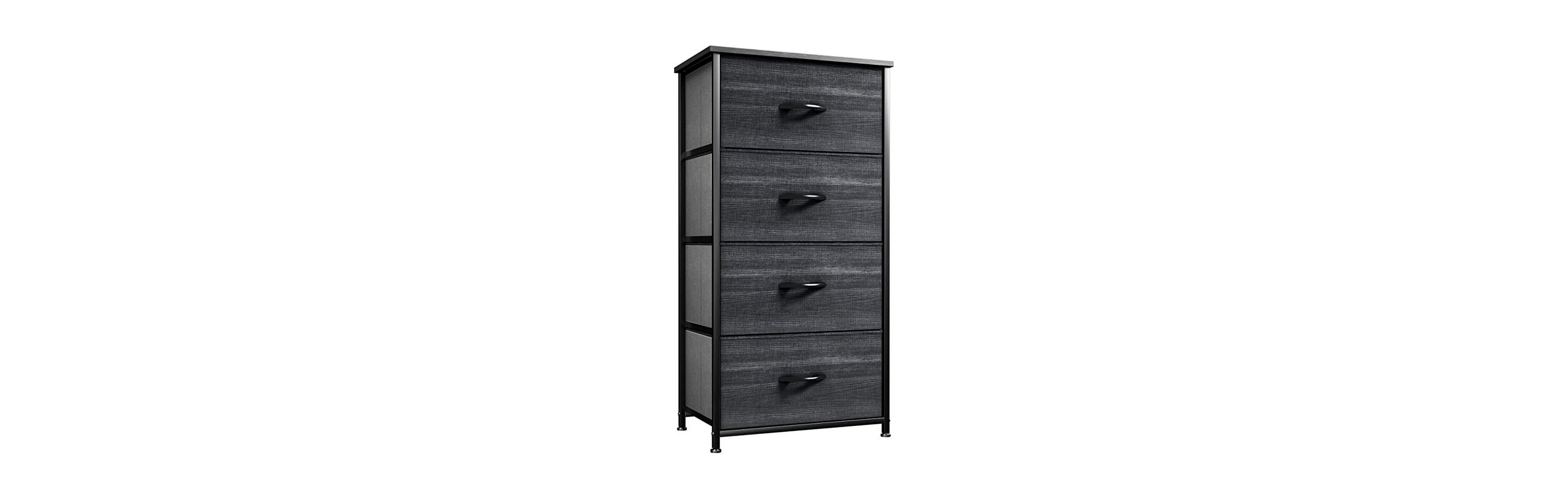 Slickblue Charcoal 4-Drawer Dresser Cabinet for Bedroom Storage