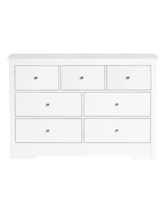 7-Drawer Wooden Dresser Chest with Anti-Tip Hardware and Metal Handles