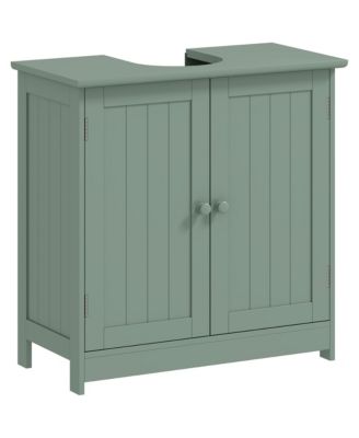 Under Sink Bathroom Vanity Cabinet 2 Door Storage Organizer with Adjustable Shelf Modern Freestanding Space Saving Cabinet for Bathroom