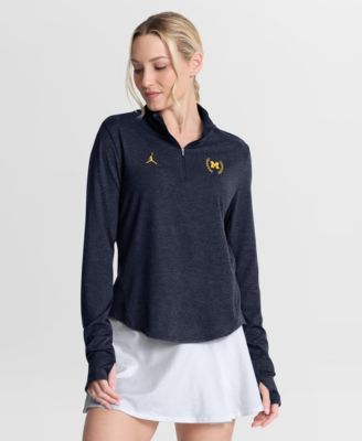 Women's Navy Michigan Wolverines Swift Dri-FIT Half-Zip Pullover