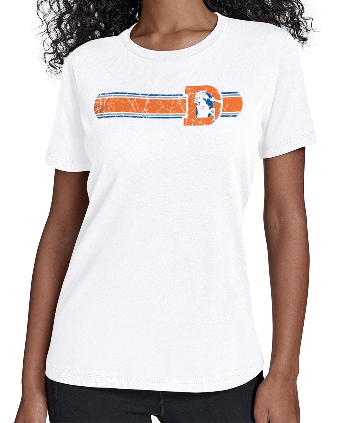 Women's Starter White Denver Broncos Throwback Team Stripe T-Shirt - White
