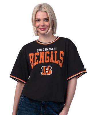 Women's  Black Cincinnati Bengals Ace Cropped T-Shirt