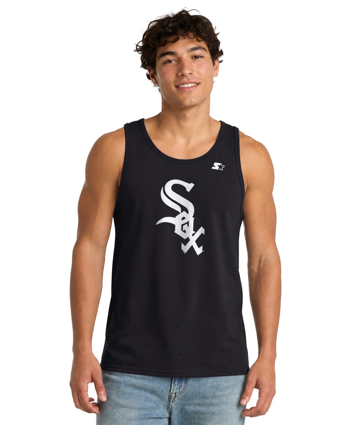 Starter Men's Chicago White Sox Screen-Print Graphics Classic Fit Tank Top